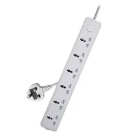 Deli CT705ES 3 Pin 6 Port 3 Meter with Surge Protection Power Strip